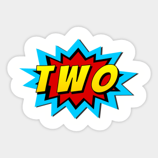 Two Super Hero Birthday Sticker